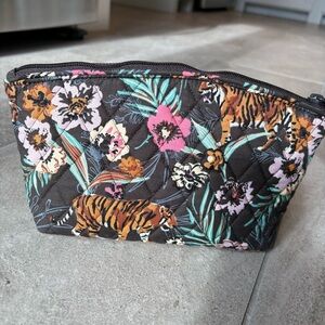 Vera Bradley Black Floral and Tiger Cosmetic Bag